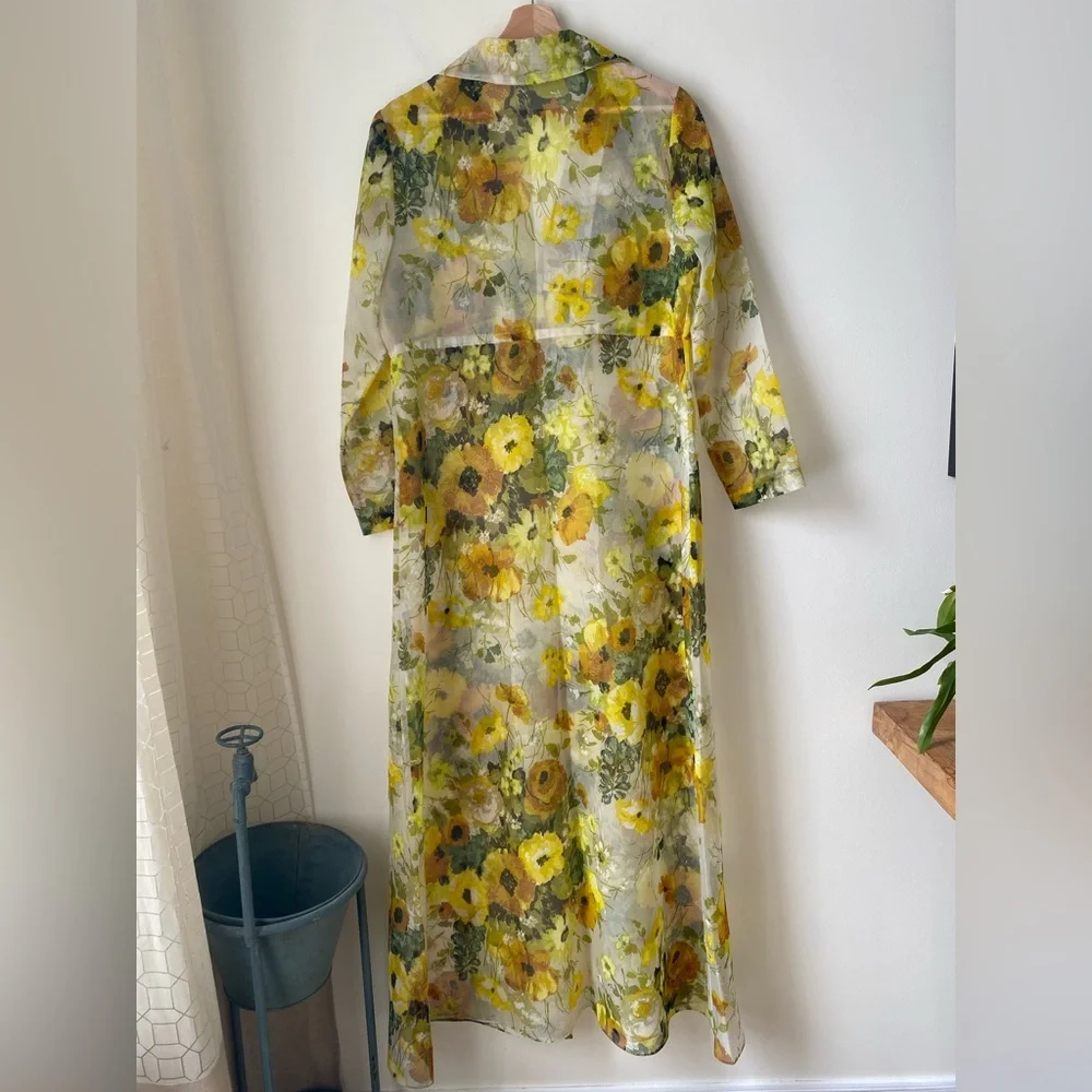 Vintage sheer floral maxi layering jacket - Picture 13 of 16